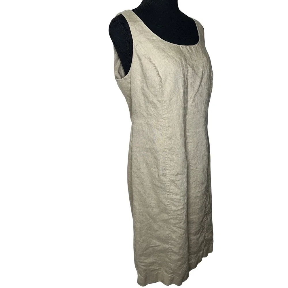 Rafaella Women Linen Suit‎ Blazer Skirt Set Beige Size 14